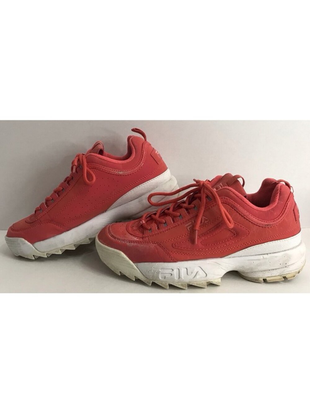 Fila Disruptor II Chunky Coral Pink Orange Womens Walking Casual US Size 9.5